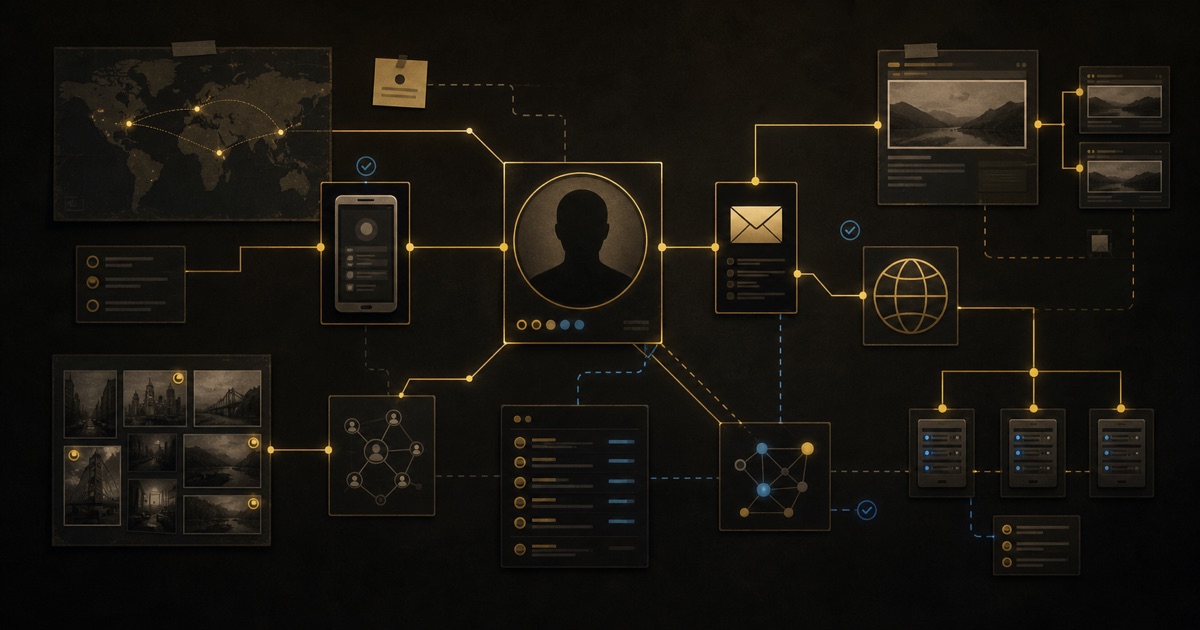 Cross-referencing public traces through an OSINT investigation